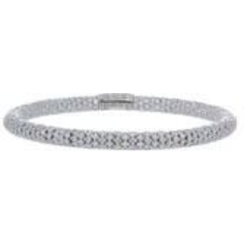 Roberto Demeglio - Medium White Diamond Stretch Bracelet in 18K White Gold