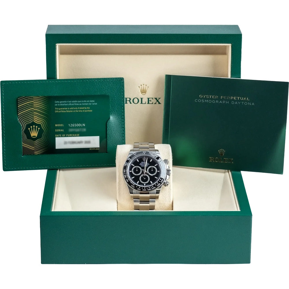 Rolex Cosmograph Daytona Black Dial 40mm Oystersteel - Ref. 126500LN / Pre-Owned