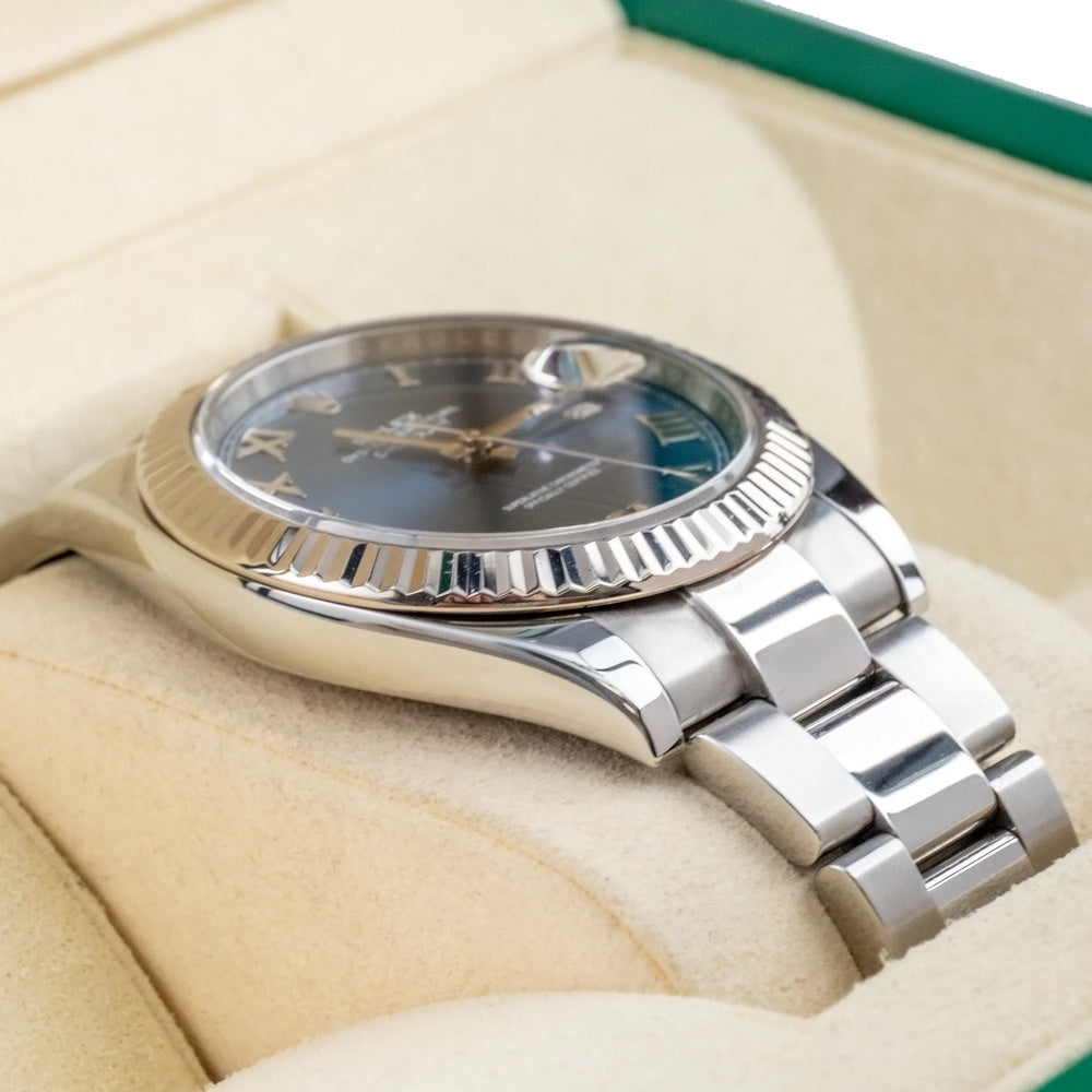Rolex Datejust 41 Bright Blue Roman Oyster Oystersteel & White Gold - Ref. 126334 / Pre-Owned