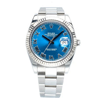 Rolex Datejust 41 Bright Blue Roman Oyster Oystersteel & White Gold - Ref. 126334 / Pre-Owned