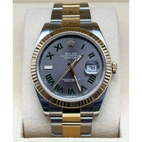 Rolex Datejust 41 "Wimbledon" Slate Roman Yellow Rolesor Oyster - Ref. 126333 / Pre-Owned