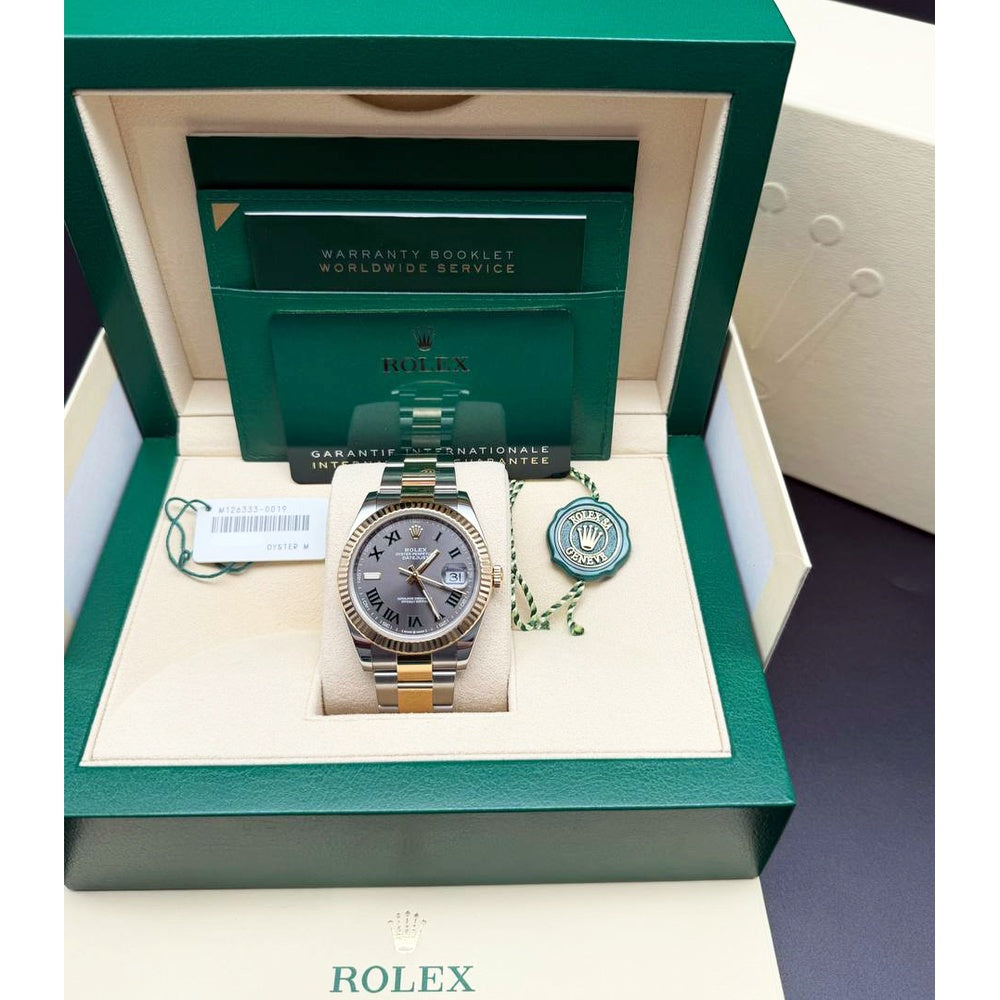 Rolex Datejust 41 "Wimbledon" Slate Roman Yellow Rolesor Oyster - Ref. 126333 / Pre-Owned