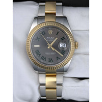 Rolex Datejust 41 "Wimbledon" Slate Roman Yellow Rolesor Oyster - Ref. 126333 / Pre-Owned