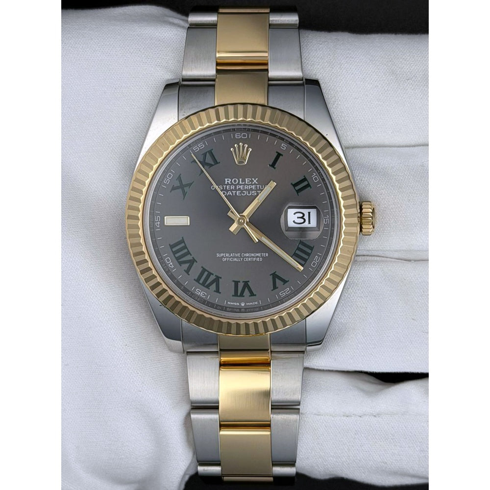 Rolex Datejust 41 "Wimbledon" Slate Roman Yellow Rolesor Oyster - Ref. 126333 / Pre-Owned