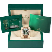 Rolex Day-Date 40 Olive Green Roman Everose Gold - Ref. 228235 / Pre-Owned