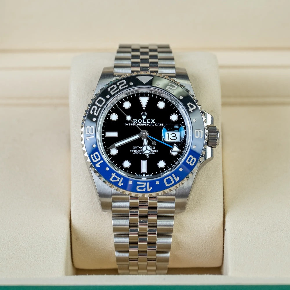 Rolex GMT-Master II "Batgirl" 40mm Oystersteel Jubilee - Ref. 126710BLNR / Pre-Owned