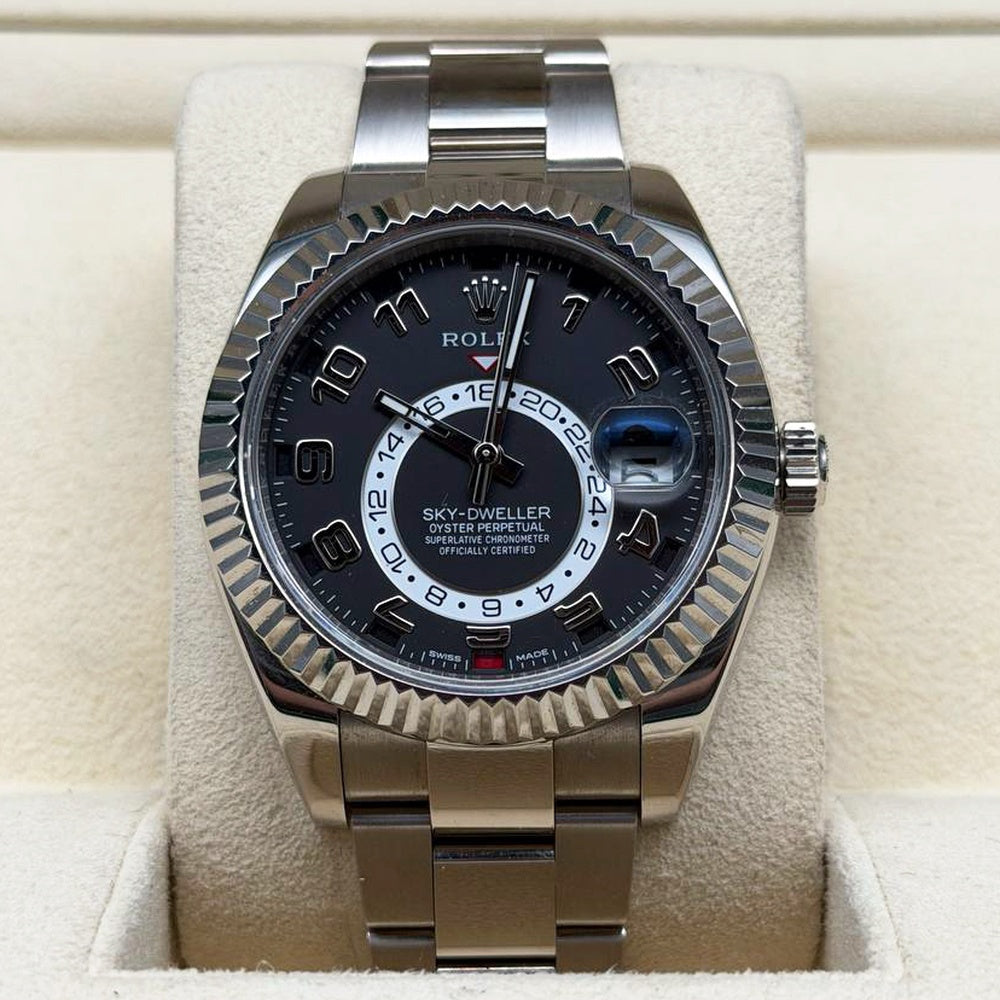 Rolex Sky-Dweller 42mm Black Arabic Dial 18K White Gold Oyster - Ref. 326939 / Pre-Owned