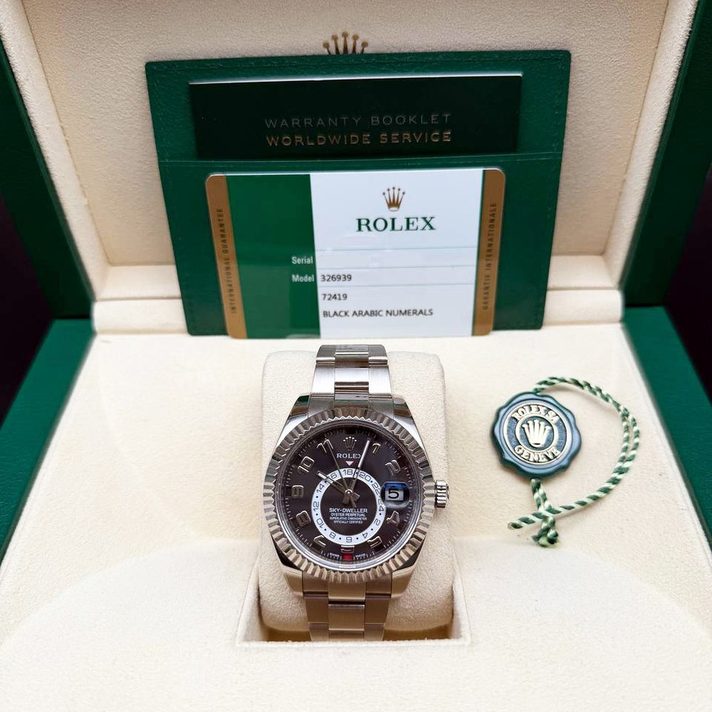 Rolex Sky-Dweller 42mm Black Arabic Dial 18K White Gold Oyster - Ref. 326939 / Pre-Owned