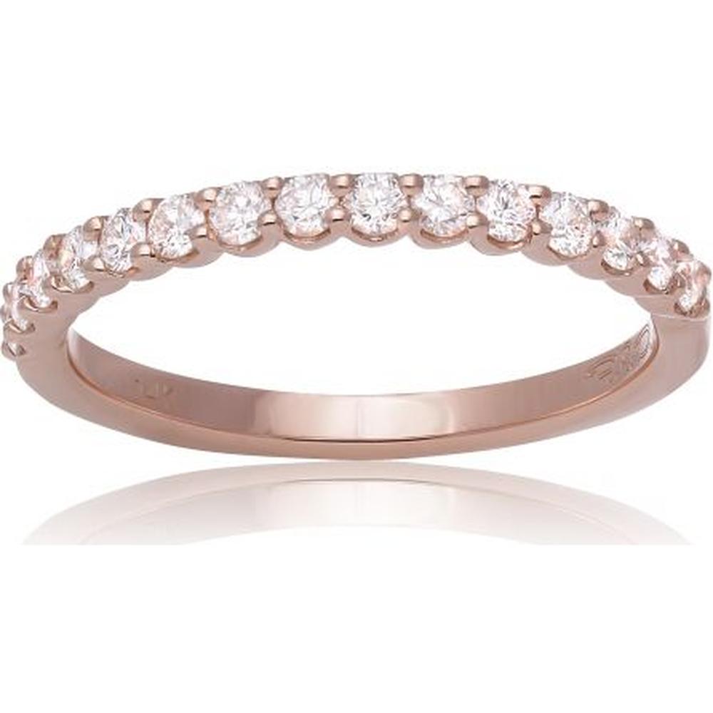 Roman & Jules - 14K Rose Gold Band with Round Diamonds - 0.39 Carat Total Diamond Weight