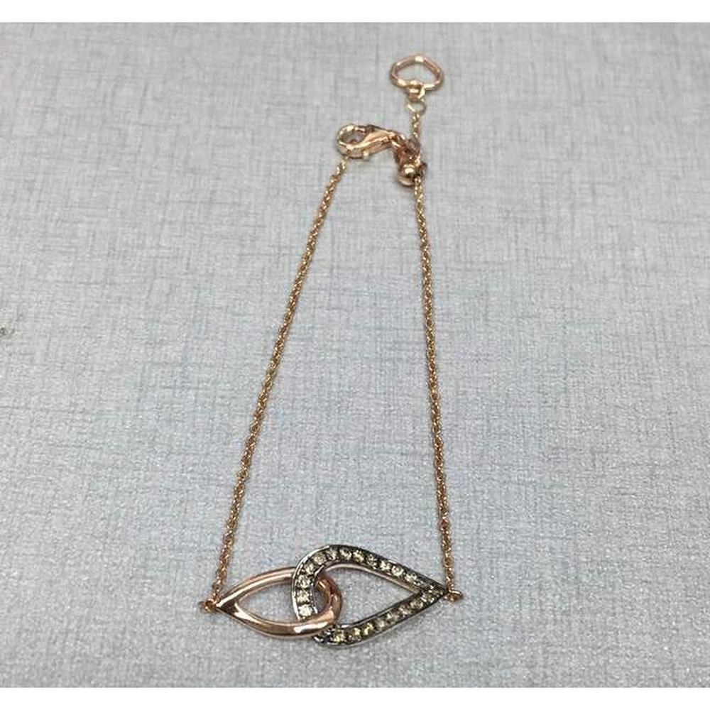 Roman & Jules - 14K Rose Gold Champagne Diamond Bracelet with 0.19 Carat Total Diamond Weight