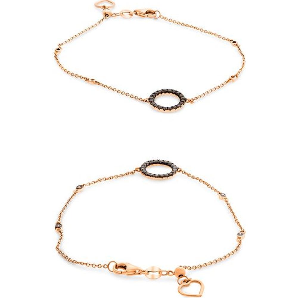 Roman & Jules - 14K Rose Gold Champagne Diamond Circle Bracelet - 0.26 Carat Total Diamond Weight