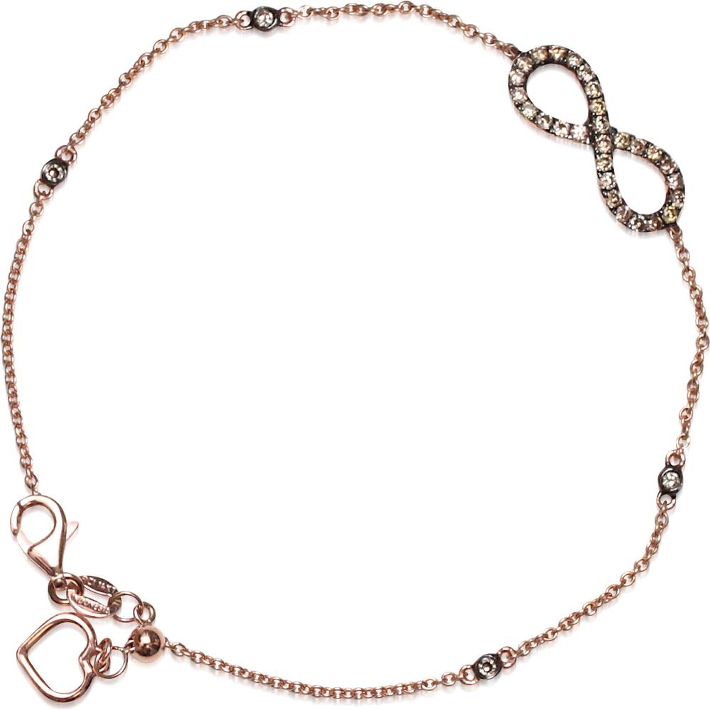 Roman & Jules - 14K Rose Gold Champagne Diamond Infinity Bracelet - 0.37 Carat Total Diamond Weight