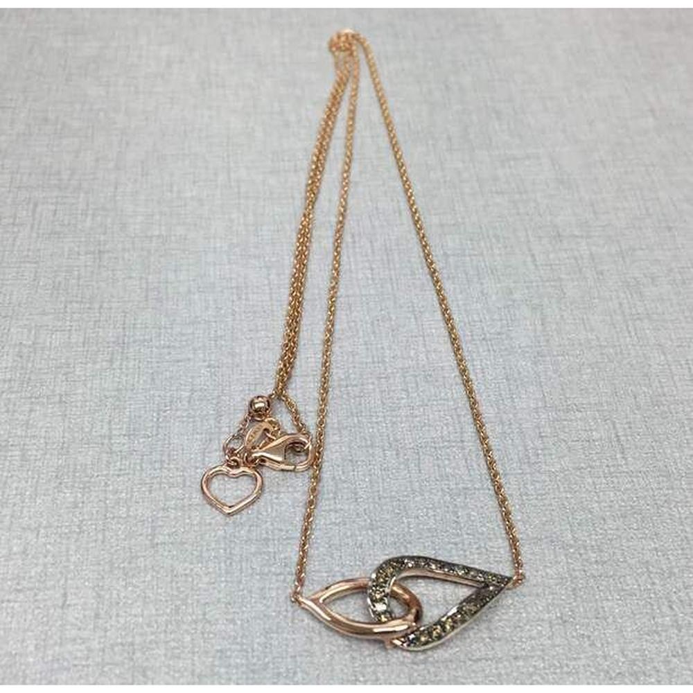 Roman & Jules - 14K Rose Gold Champagne Diamond Pendant Necklace - 0.19 Carat Total Diamond Weight