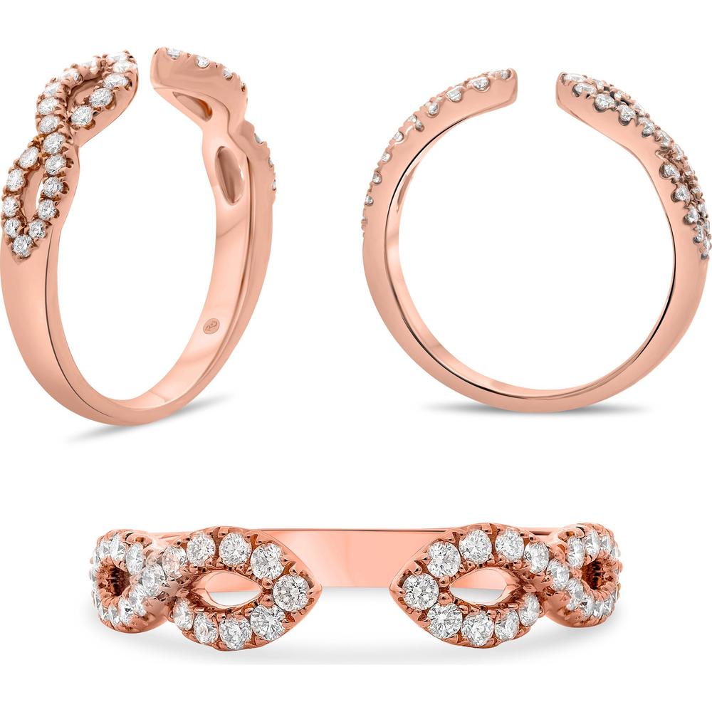 Roman & Jules - 14K Rose Gold Diamond Band Ring with 0.35 Carat Total Round Diamonds
