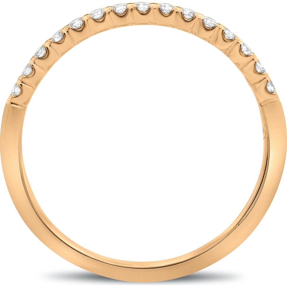 Roman & Jules - 14K Rose Gold Diamond Band with Fishtail Setting - 0.21 Carat Total Diamond Weight
