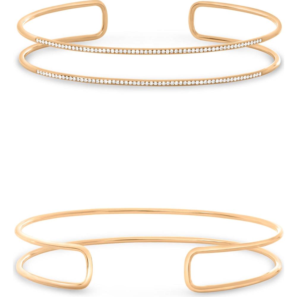 Roman & Jules - 14K Rose Gold Diamond Bangle with 0.32 Carat Round Diamonds