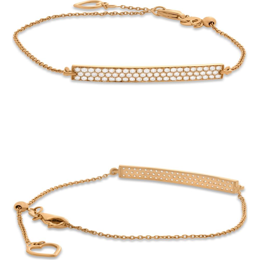 Roman & Jules - 14K Rose Gold Diamond Bracelet with Micropavé Setting and 0.34 Carat Round Diamonds