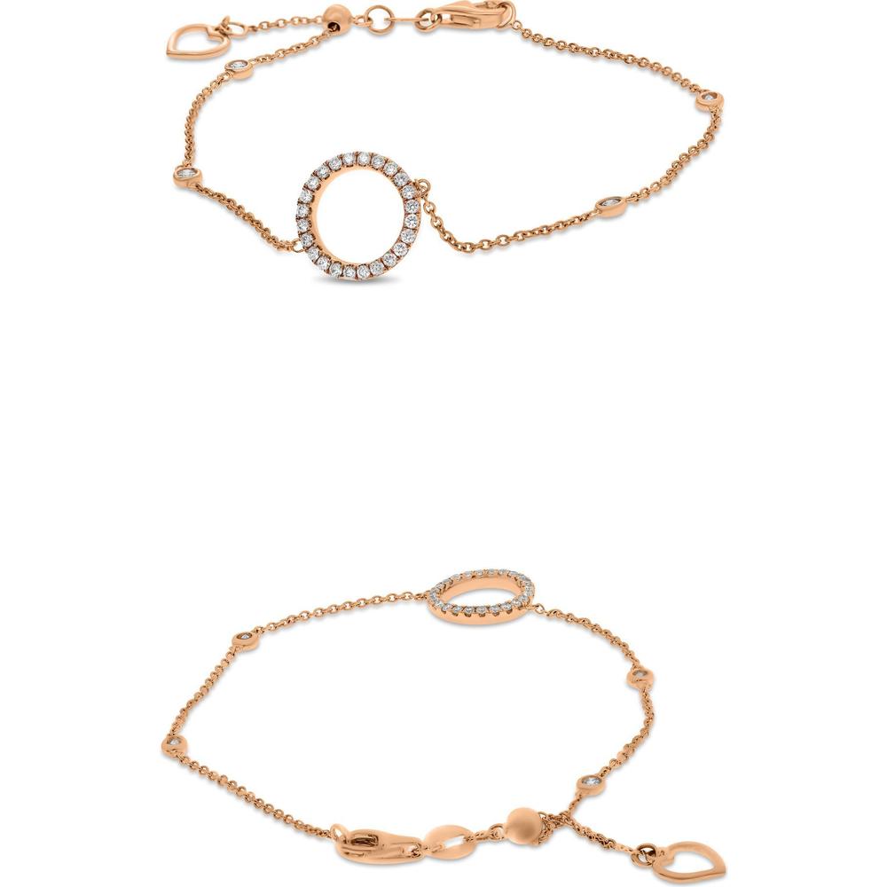 Roman & Jules - 14K Rose Gold Diamond Circle Bracelet with Round Diamonds - 0.30 Carat Total Diamond Weight