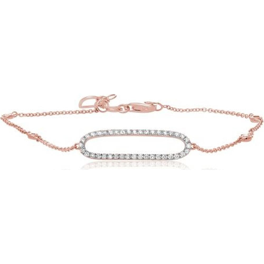 Roman & Jules - 14K Rose Gold Diamond Tennis Bracelet with Round Diamonds - 0.39 Carat Total Diamond Weight