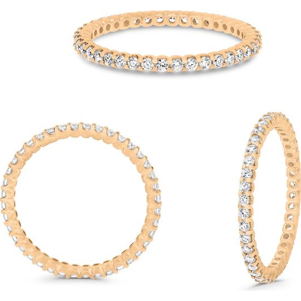 Roman & Jules - 14K Rose Gold Eternity Band with Round Diamonds - 0.52 Carat Total Diamond Weight