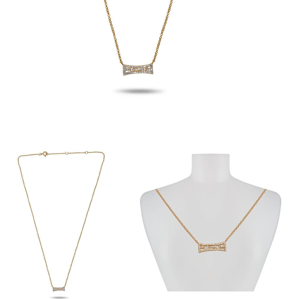 Roman & Jules - 14K Rose Gold Necklace with 0.13 Carat Round Diamonds