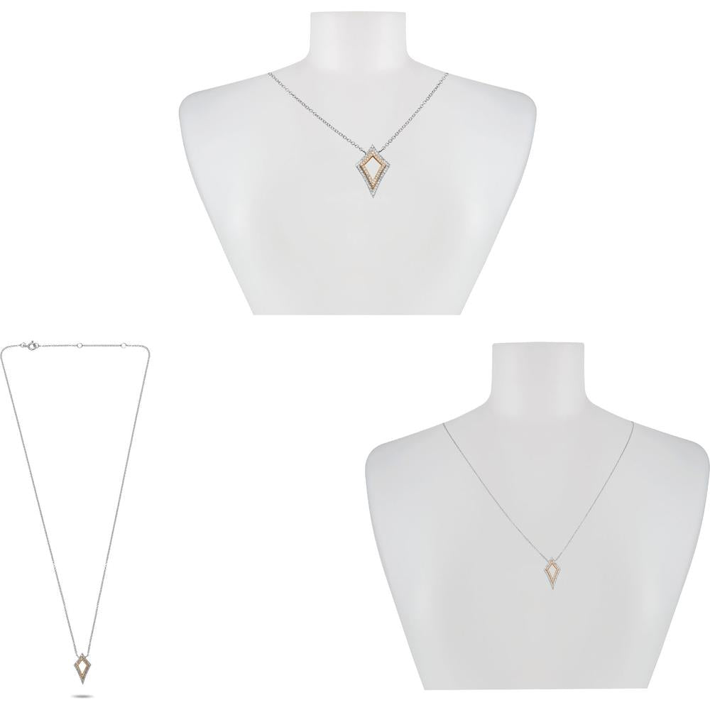 Roman & Jules - 14K Rose Gold Necklace with 0.16 Carat Round Diamond