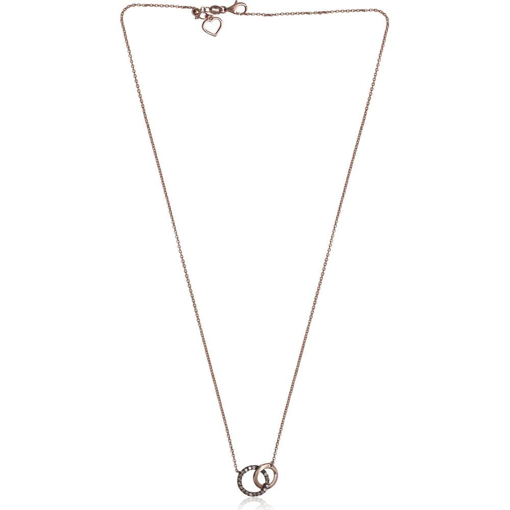 Roman & Jules - 14K Rose Gold Necklace with 0.17 Carat Round Champagne Diamond