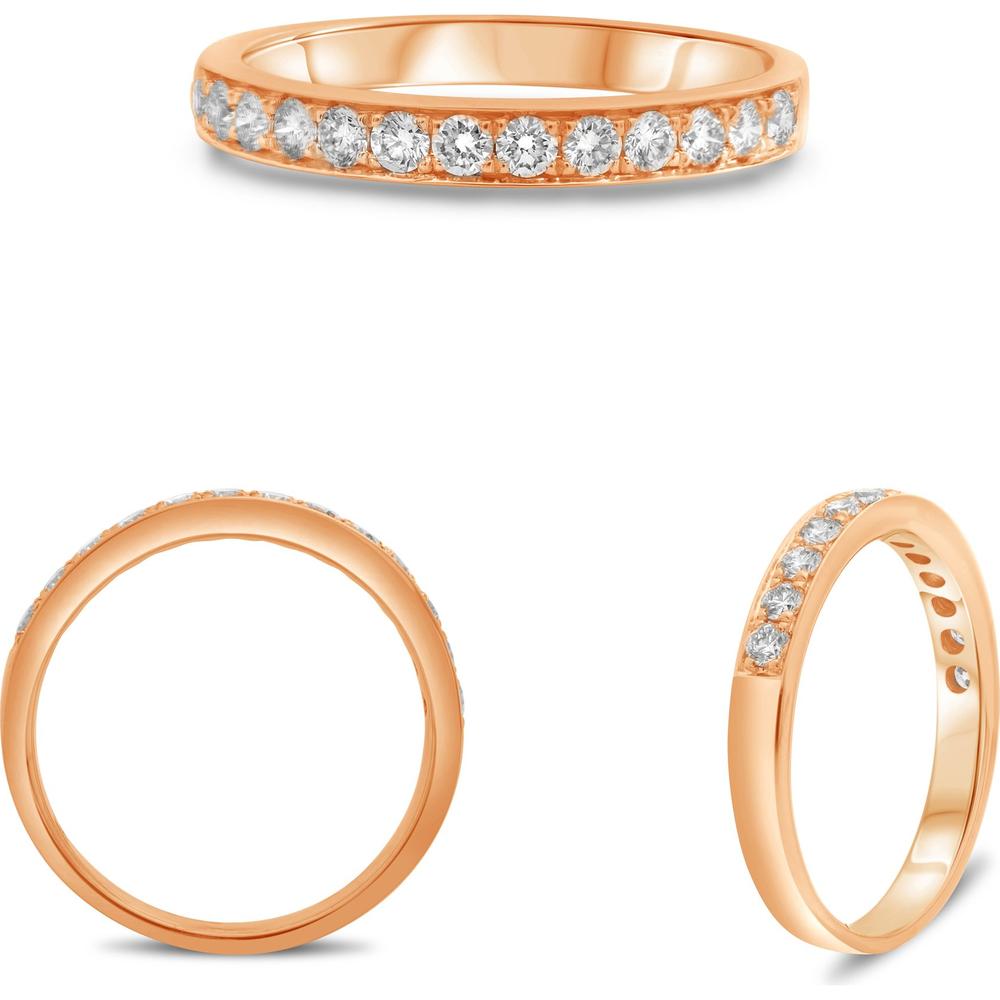 Roman & Jules - 14K Rose Gold Pave Channel Diamond Band - 0.45 Carat Total Diamond Weight