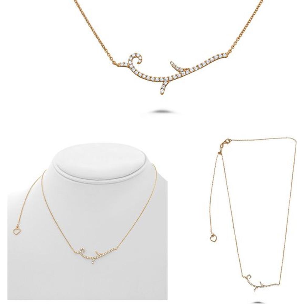 Roman & Jules - 14K Rose Gold Pendant Necklace with Round Diamonds - 0.31 Carat Total Diamond Weight