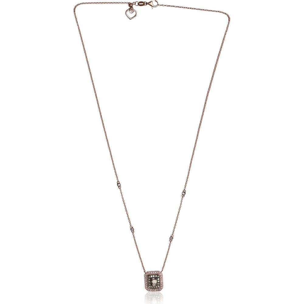 Roman & Jules - 14K Rose Gold Radiant Champagne Diamond Pendant Necklace - 0.63 Carat Total Diamond Weight