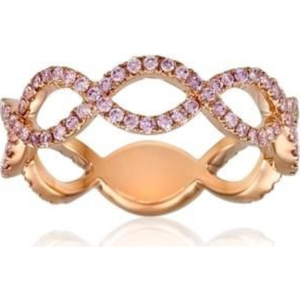Roman & Jules - 14K Rose Gold Ring with Micropavé Round Diamonds - 0.31 Carat Total Diamond Weight
