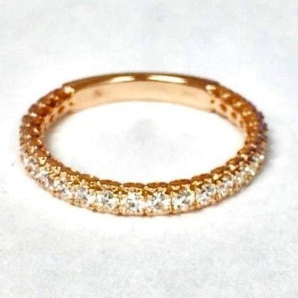 Roman & Jules - 14K Rose Gold Round Diamond Band Ring - 0.60 Carat Total Diamond Weight