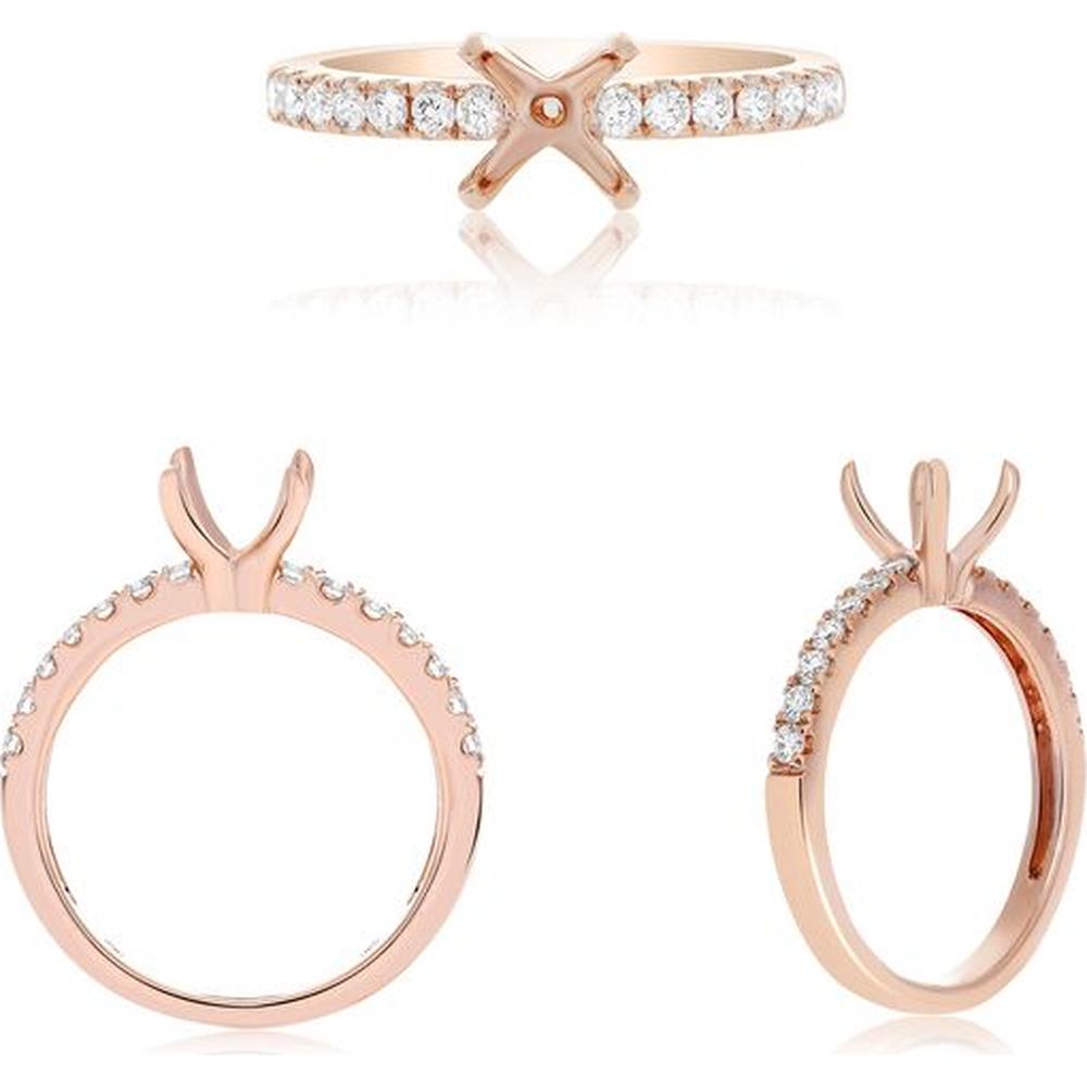 Roman & Jules - 14K Rose Gold Round Diamond Band with Micropavé Setting - 0.34 Carat Total Diamond Weight