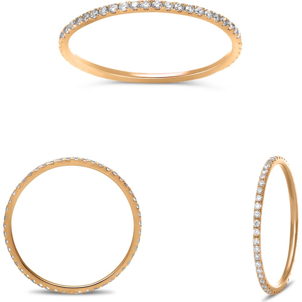 Roman & Jules - 14K Rose Gold Round Diamond Eternity Band - 0.27 Carat Total Diamond Weight