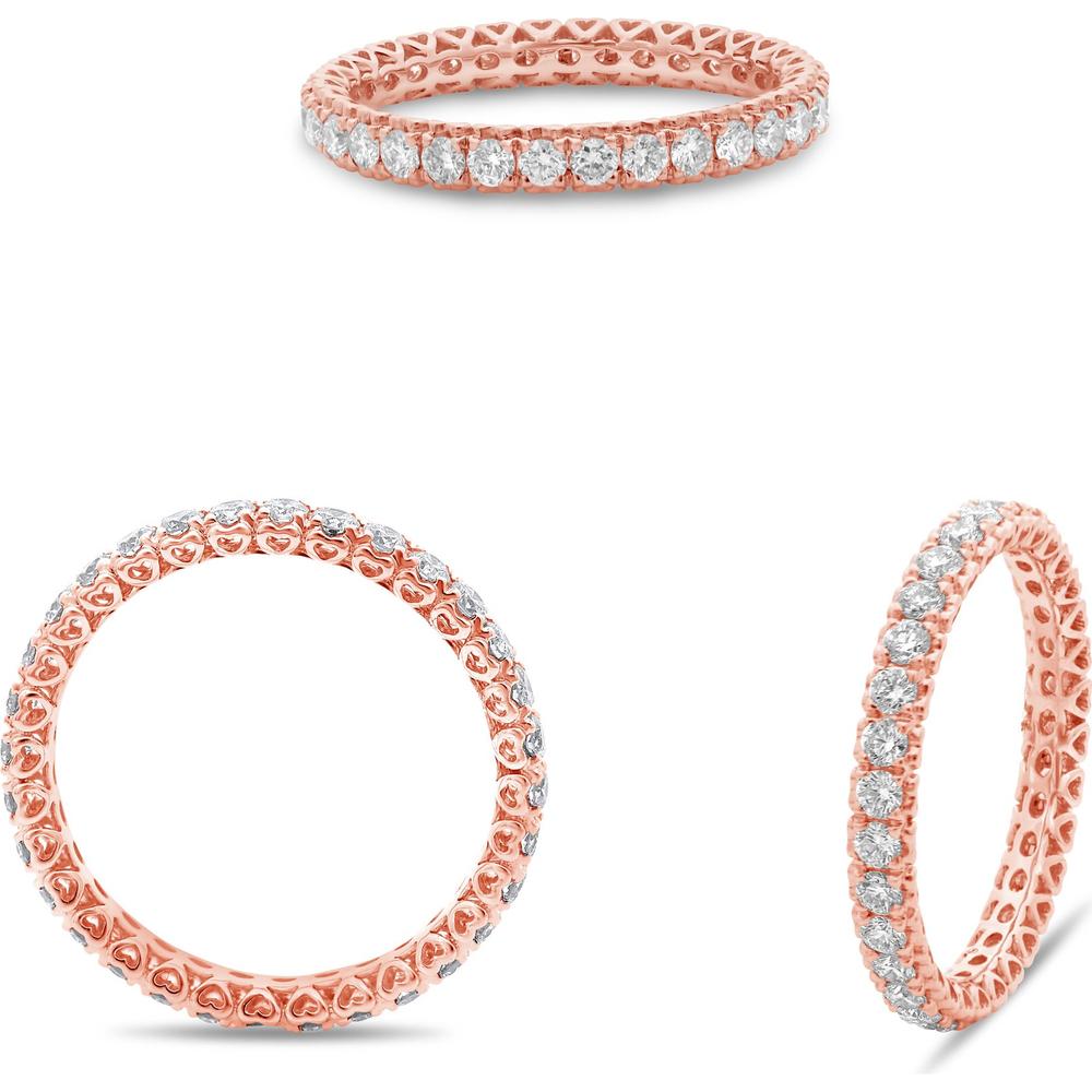 Roman & Jules - 14K Rose Gold Round Diamond Eternity Band - 0.83 Carat Total Diamond Weight