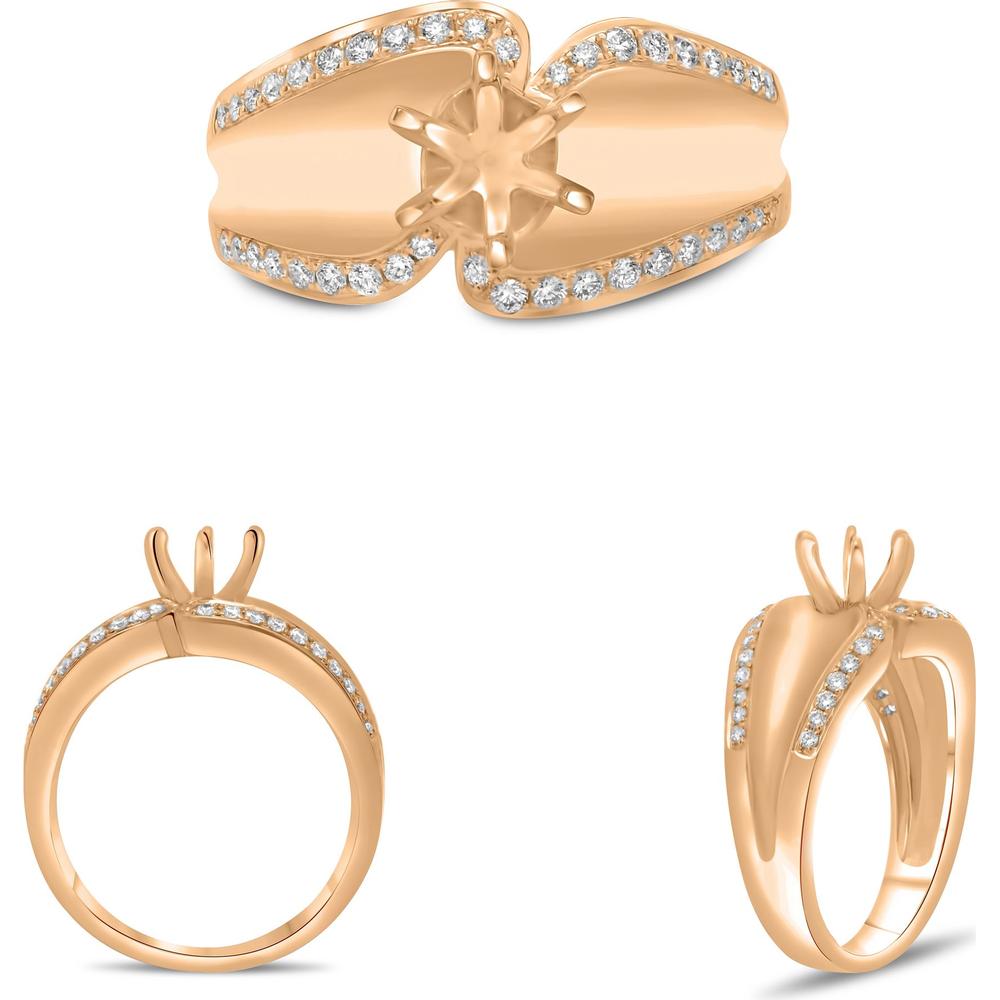 Roman & Jules - 14K Rose Gold Round Diamond Ring - 0.28 Carat Total Diamond Weight