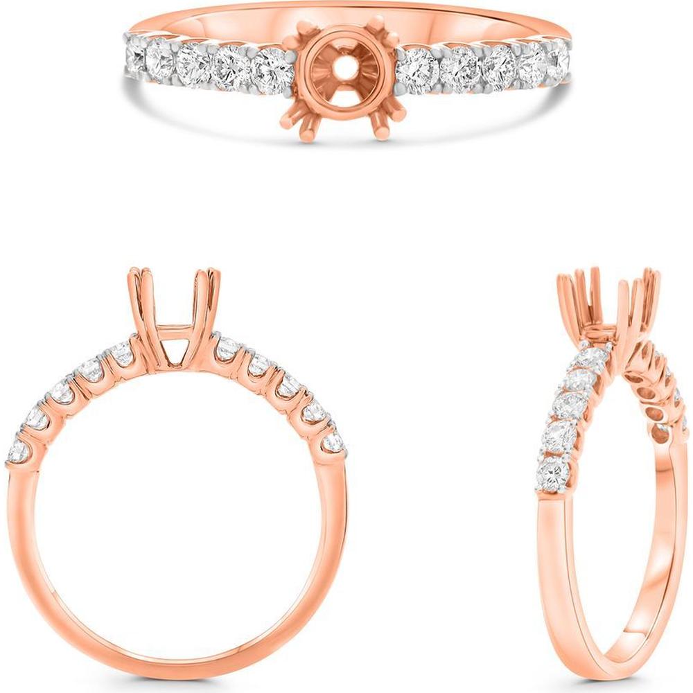 Roman & Jules - 14K Rose Gold Round Diamond Ring - 0.35 Carat Total Diamond Weight