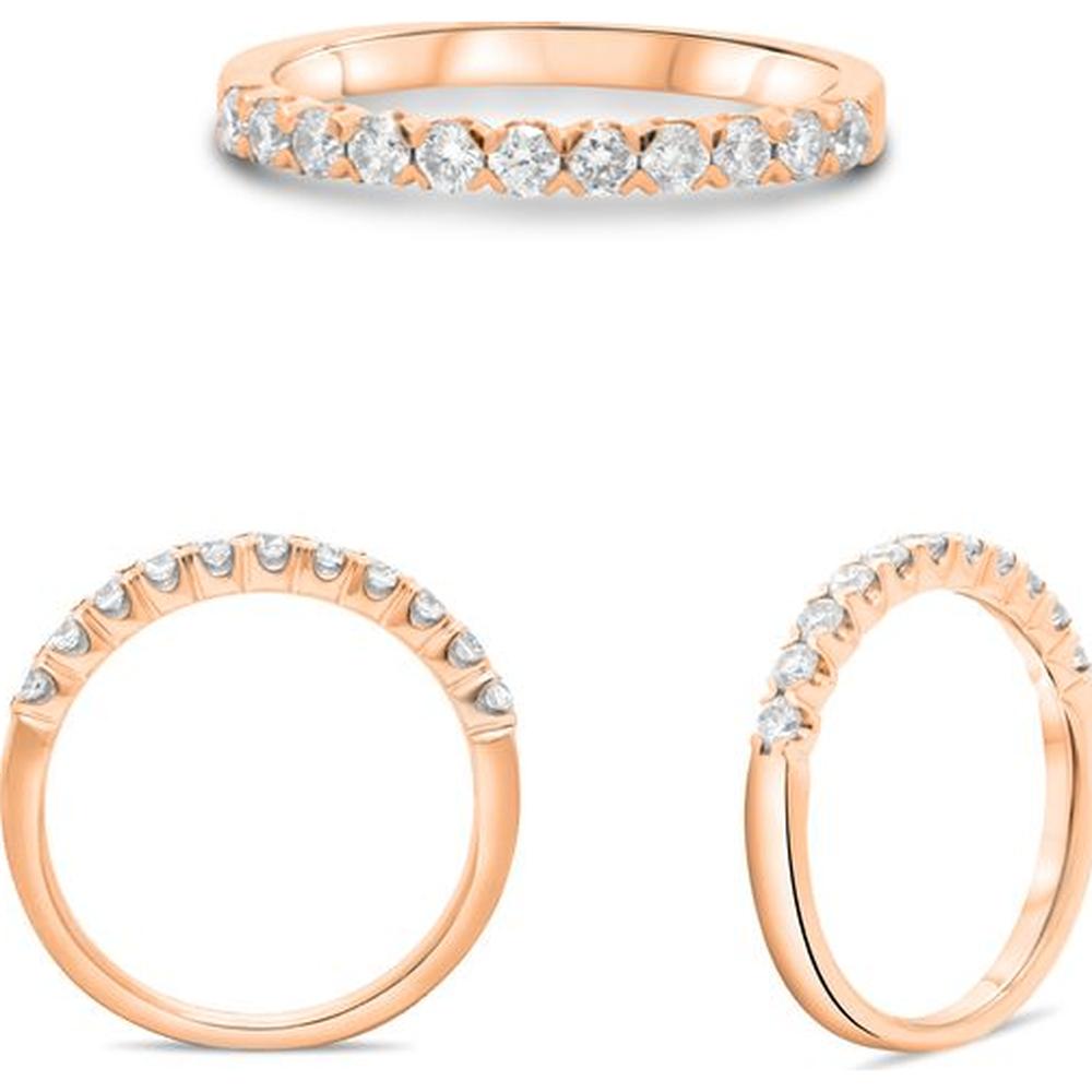 Roman & Jules - 14K Rose Gold Round Diamond Ring with Fishtail Setting - 0.31 Carat Total Diamond Weight
