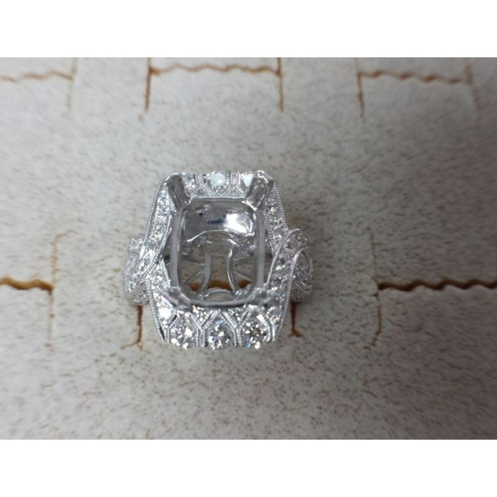 Roman & Jules - 14K White and Rose Gold Cushion Halo Diamond Ring - 1.15 Carat Total Diamond Weight