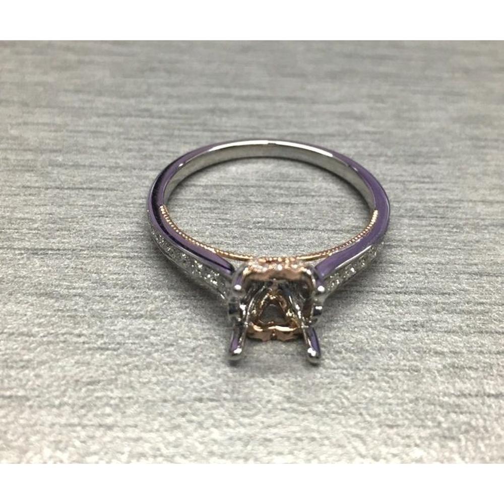 Roman & Jules - 14K White and Rose Gold Round Diamond Band Ring - 0.21 Carat Total Diamond Weight