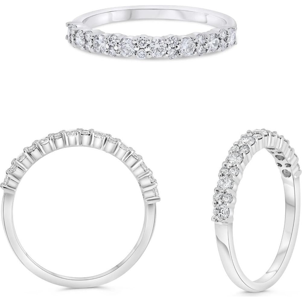 Roman & Jules - 14K White Gold 0.50 Carat Round Diamond Band with Shared Prong Setting
