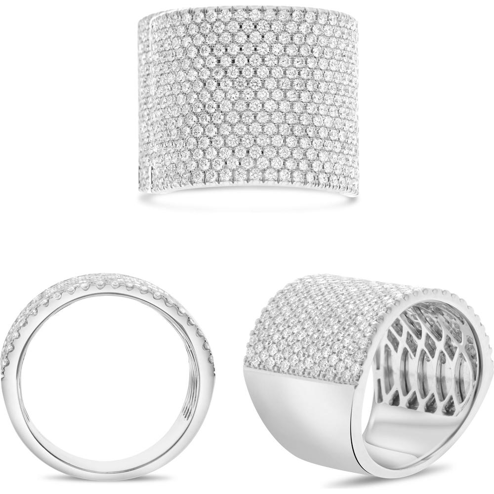 Roman & Jules - 14K White Gold Diamond Band with Micropavé Setting - 2.31 Carat Total Diamond Weight