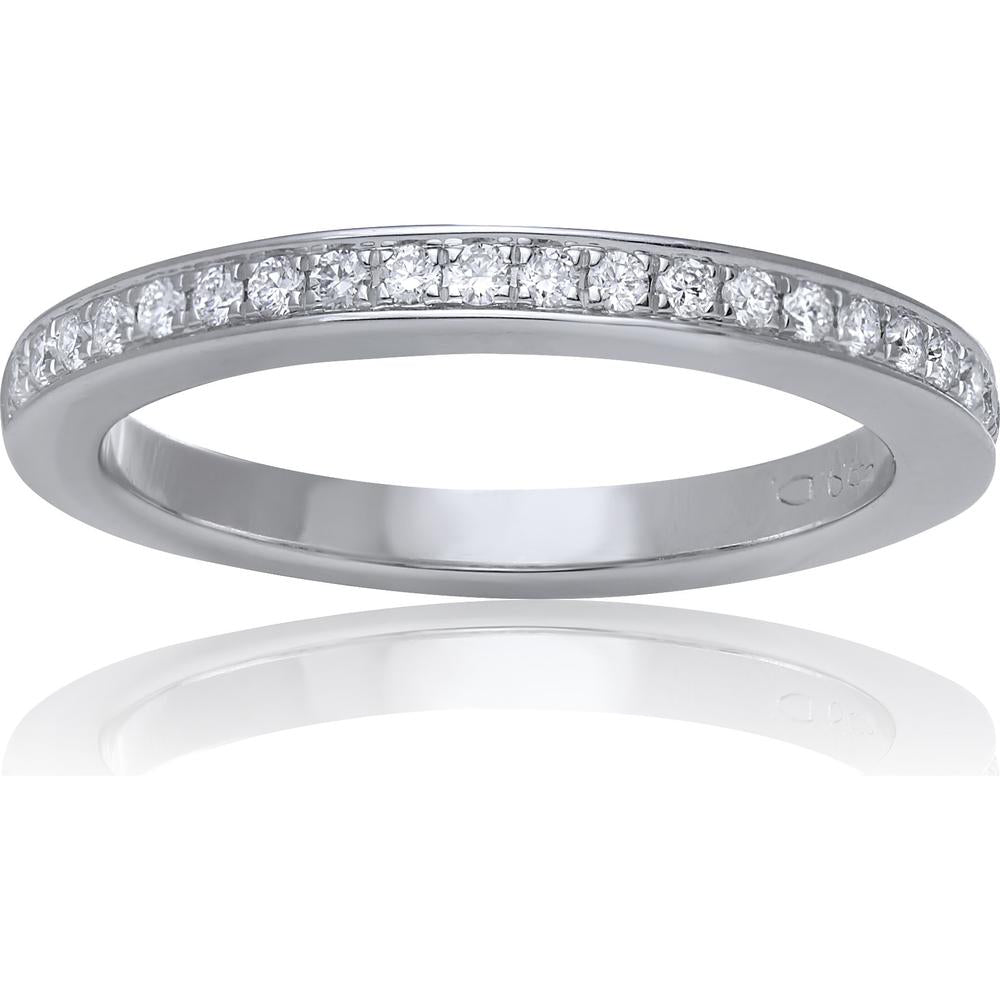 Roman & Jules - 14K White Gold Diamond Band with Round Diamonds - 0.21 Carat Total Diamond Weight