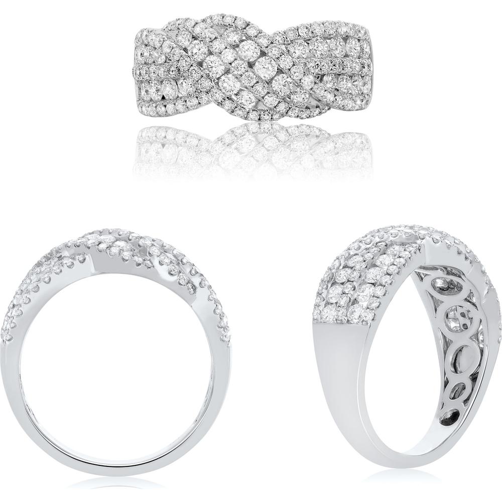 Roman & Jules - 14K White Gold Diamond Band with Round Diamonds - 1.26 Carat Total Diamond Weight