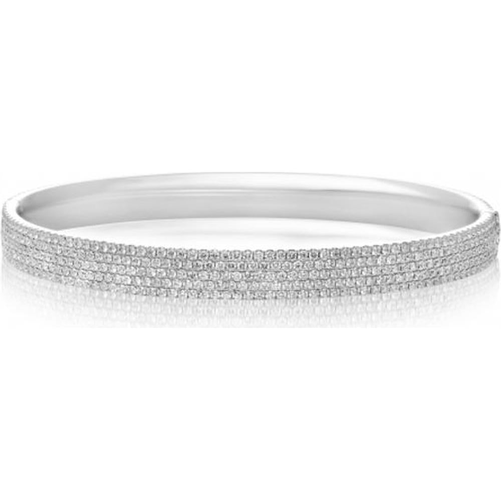 Roman & Jules - 14K White Gold Diamond Bangle with 2.00 Carat Round Diamonds