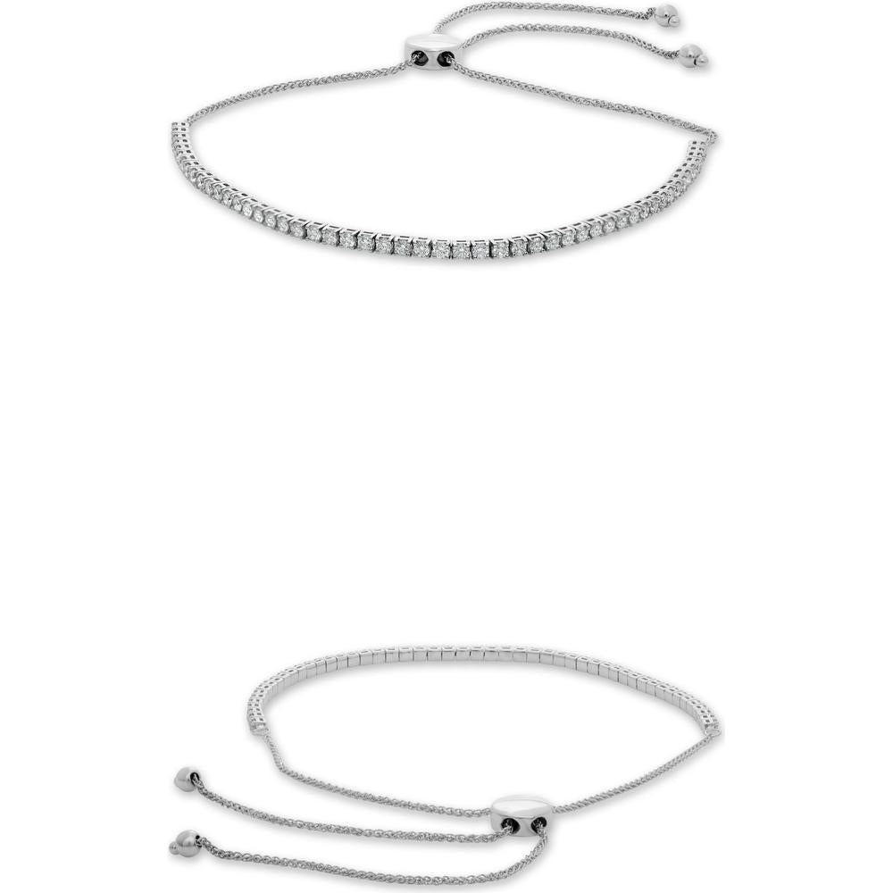 Roman & Jules - 14K White Gold Diamond Bracelet with Prong Set Round Diamonds - 0.25 Carat Total Diamond Weight