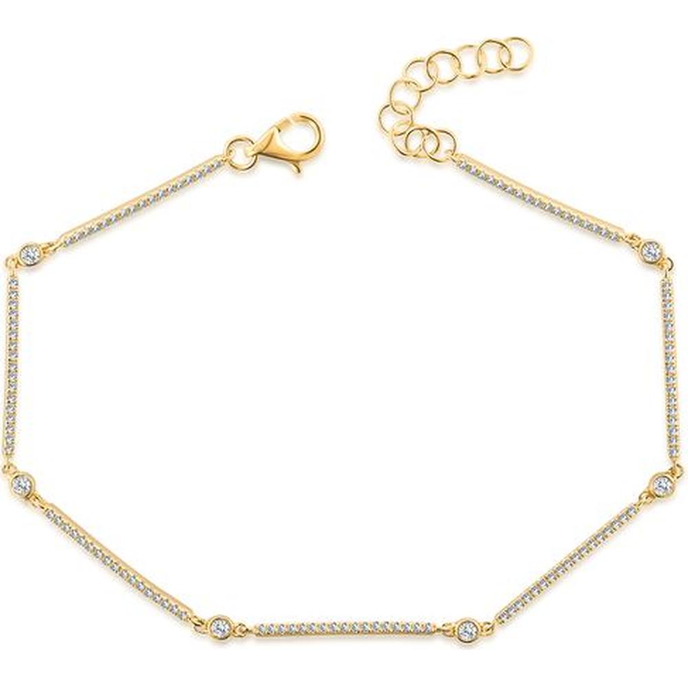 Roman & Jules - 14K White Gold Diamond Bracelet with Prong Set Round Diamonds - 0.42 Carat Total Diamond Weight