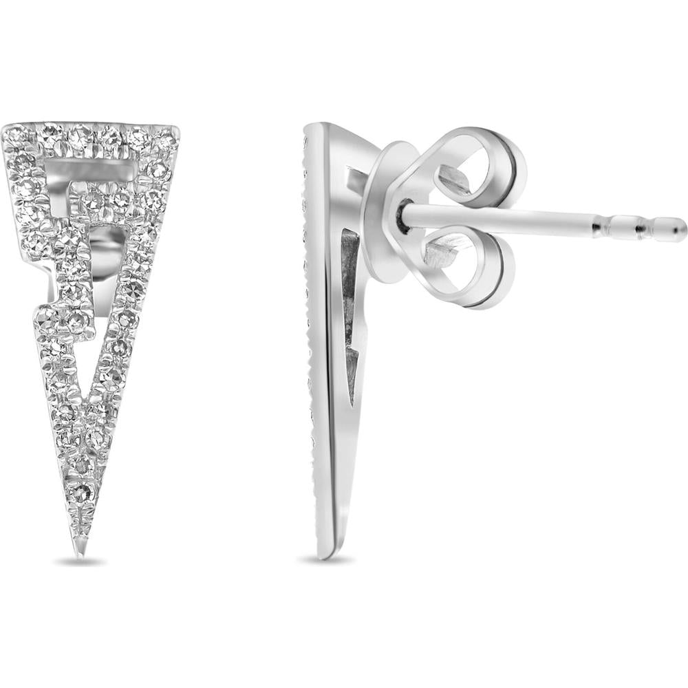 Roman & Jules - 14K White Gold Diamond Cluster Post Stud Earrings - 0.30 Carat Total Diamond Weight