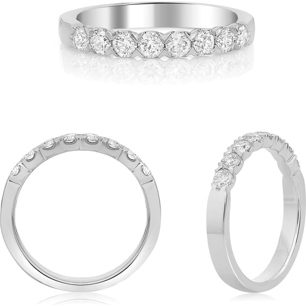 Roman & Jules - 14K White Gold Diamond Eternity Band with Fishtail Setting - 0.52 Carat Total Diamond Weight