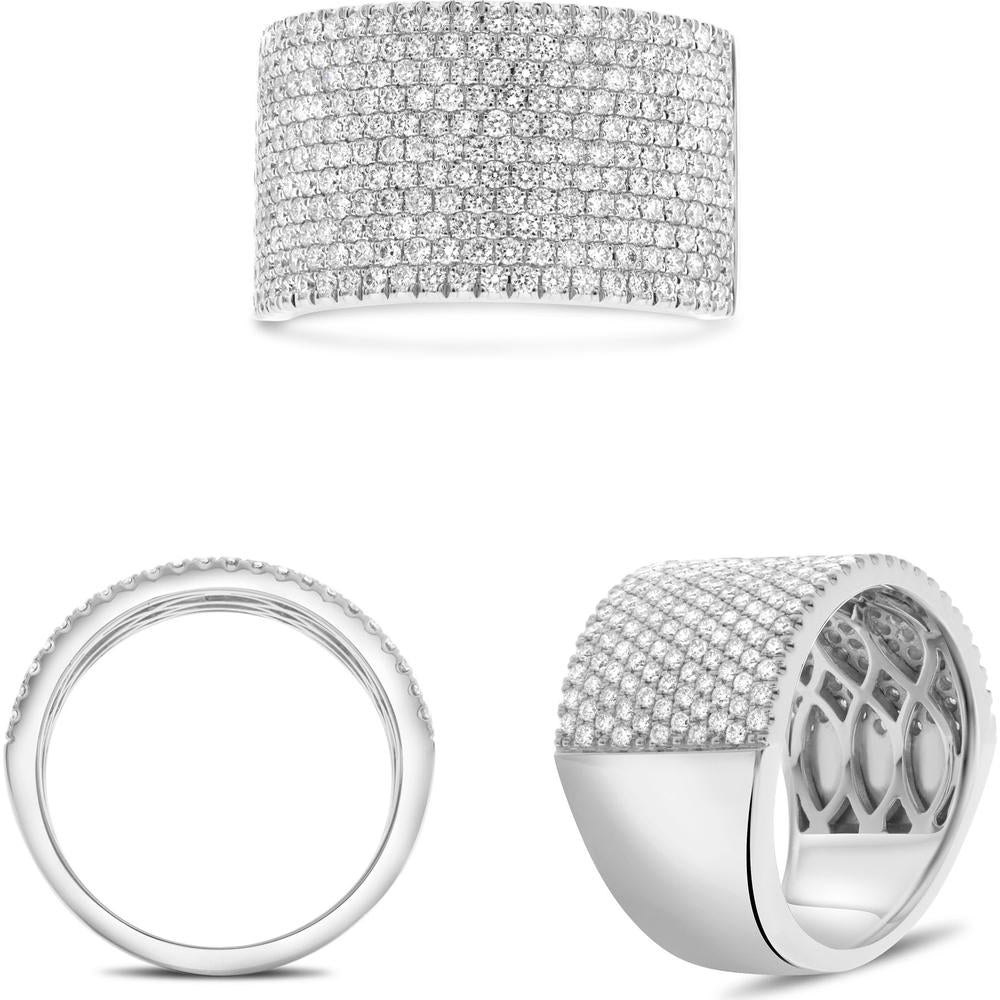 Roman & Jules - 14K White Gold Diamond Ring with Micropavé Setting - 1.44 Carat Total Diamond Weight